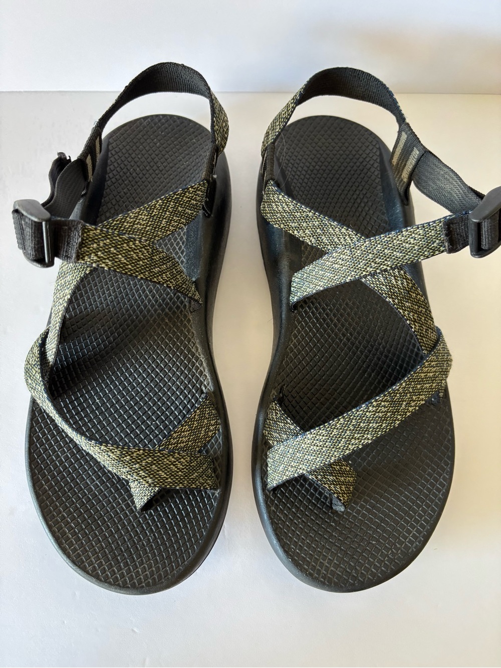 Chaco Black Sandals with Olive Green Straps